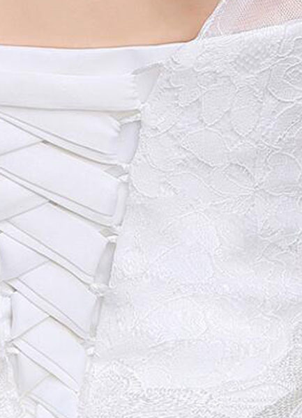 Ivory Wedding Dress Lace Sleeveless V Neck Rhinestones Beaded A-Line Floor Length Bridal Gown-newarrivaldress