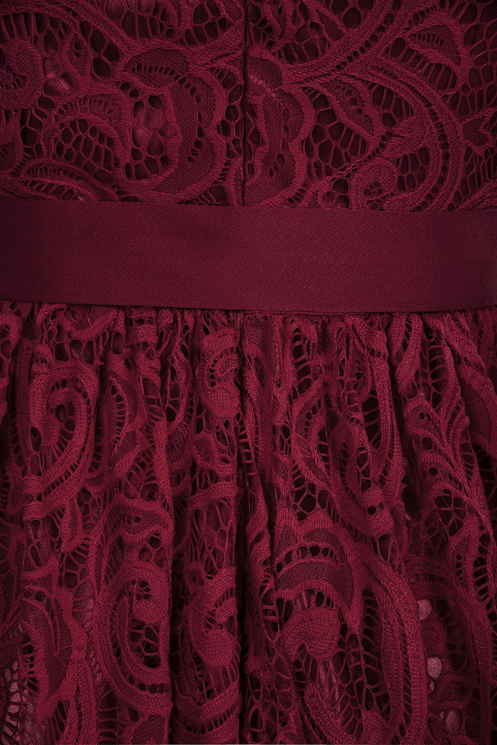 Short Sleeves Seath Red Lace Dresses with Ribbon Bow-newarrivaldress