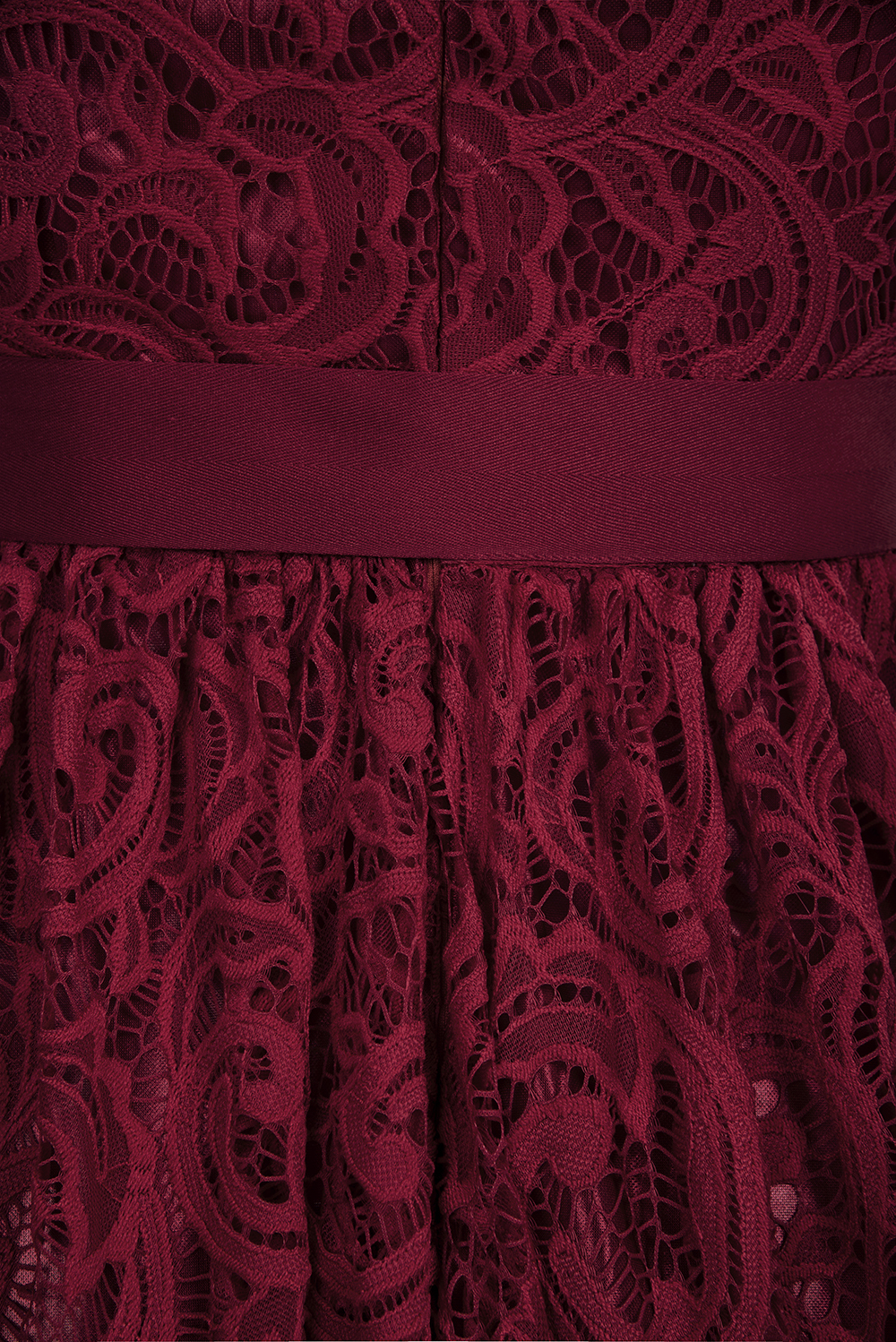 Short Sleeves Seath Red Lace Dresses with Ribbon Bow-newarrivaldress