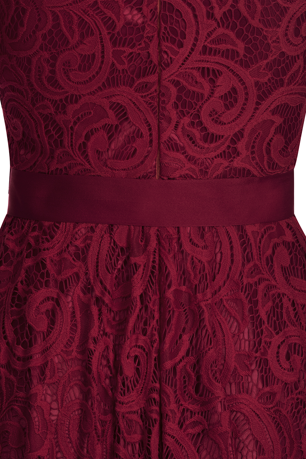 Elegant V-neck Short Sleeves Lace Dresses with Bow Sash-newarrivaldress