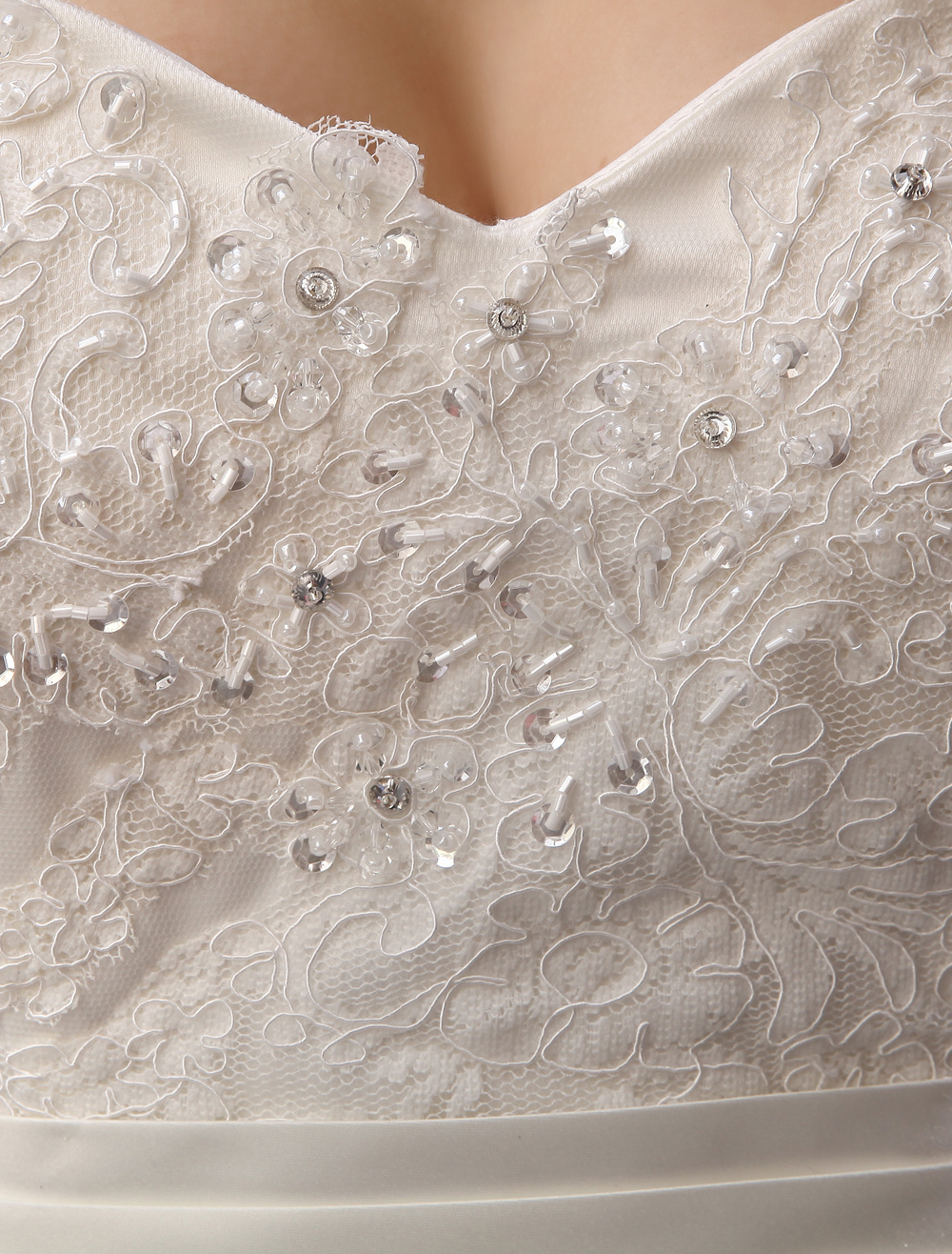 Floor-Length White Bridal Ball Gown Wedding Gown With Sweetheart Neck Applique-newarrivaldress