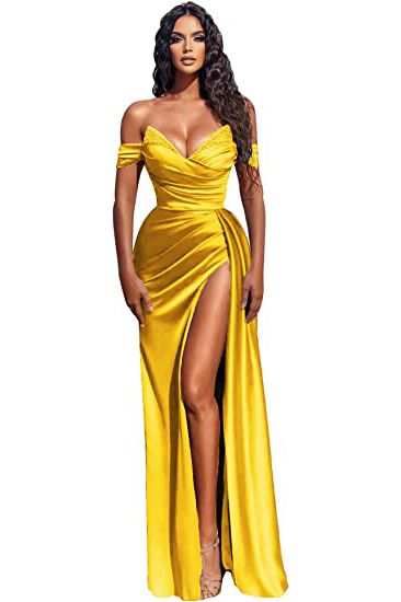 Sexy Off-the-Shoulder Satin Mermaid Prom Dress with Detachable Tail-newarrivaldress