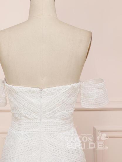 Elegant Sweetheart Lace Mermaid Boho Wedding Dresses Off Shoulder Simple Dress for Bide-newarrivaldress