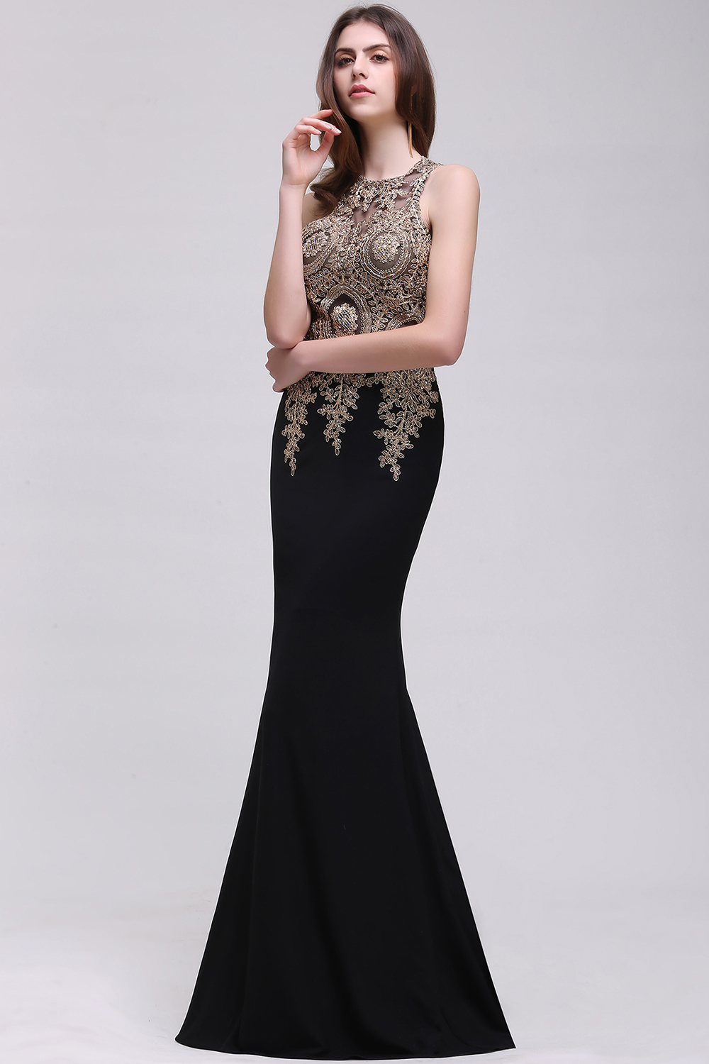 BROOKLYNN | Mermaid Black Prom Dresses with Lace Appliques-newarrivaldress