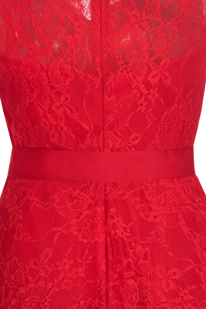 A-line Sleeveless Burgundy Lace Dresses with Bow-newarrivaldress