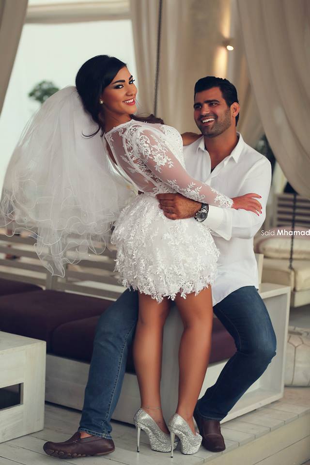 White A-Line Wedding Dress Mini Jewel Long Sleeve Bridal Dresses-newarrivaldress