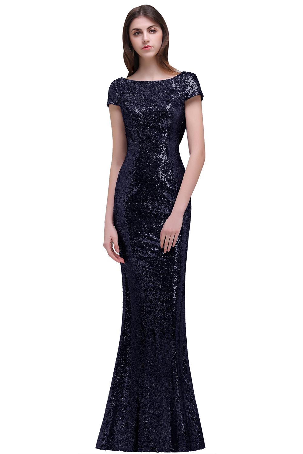 Women Sparkly Rose Gold Long Sequins Bridesmaid Dresses Prom/Evening Gowns-newarrivaldress