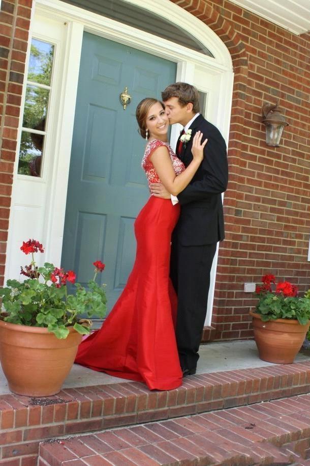 Gorgeous Crystal Mermaid Red Prom DressSleeveless Sweep Train-newarrivaldress