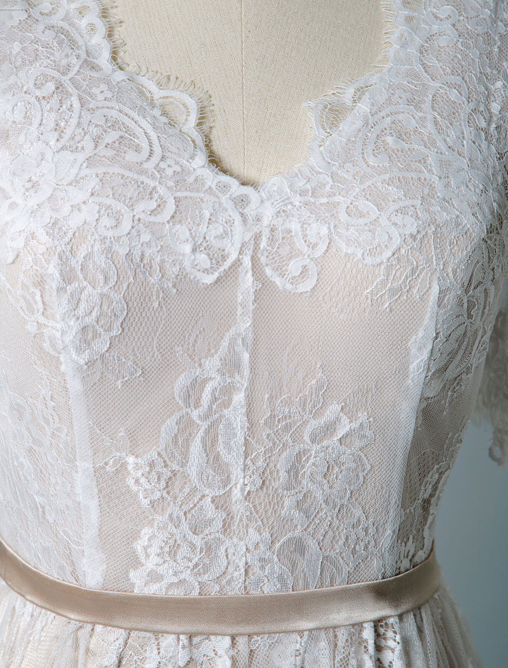 Simple Wedding Dress 2021 V Neck A Line Short Sleeve Deep V Backless Lace Bridal Gowns-newarrivaldress