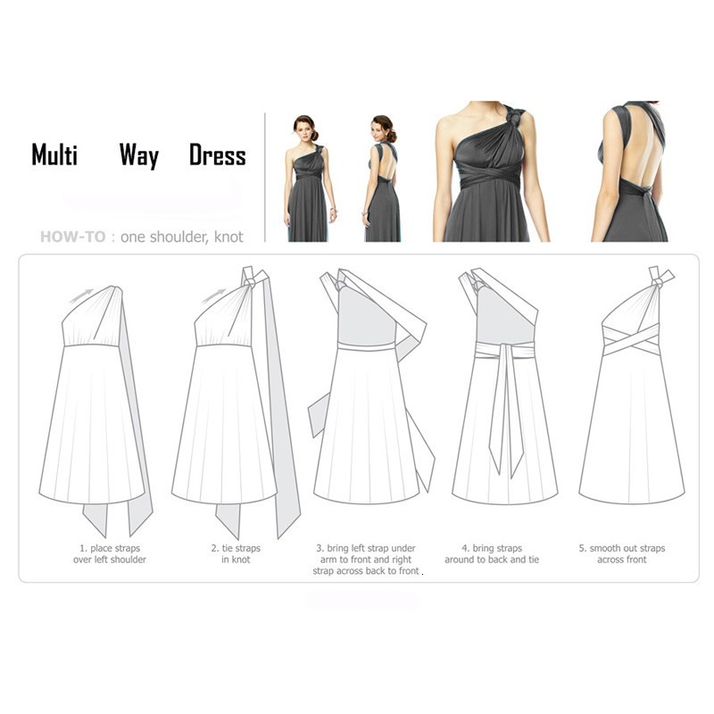 Convertible Dress Bridesmaid Dress Multi-way Twist Wrap Dress-newarrivaldress