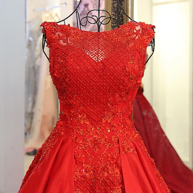 Elegant Red Bateau Sleeveless Backless Floor-Length Evening Gown With Bow-newarrivaldress