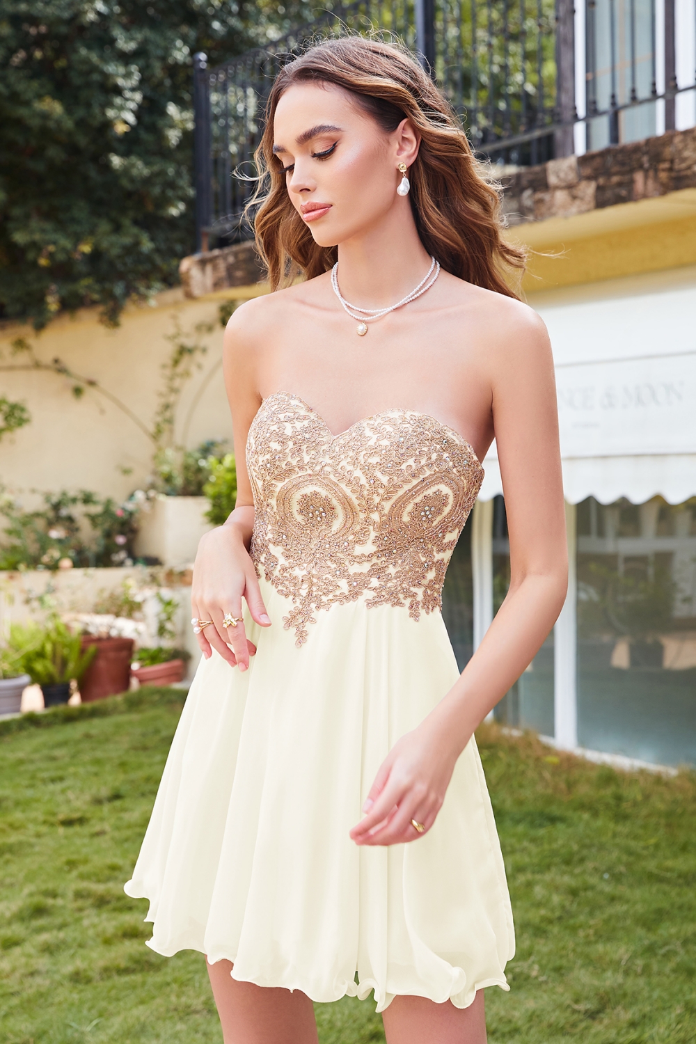 Appliques Short SweetheartMini Homecoming Dresses-newarrivaldress
