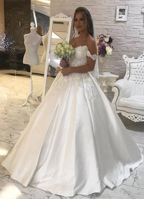 Gorgeous Ball Gown New Arrival Lace Elegant Wedding Dresses | Off The Shoulder Bridal Gown-newarrivaldress