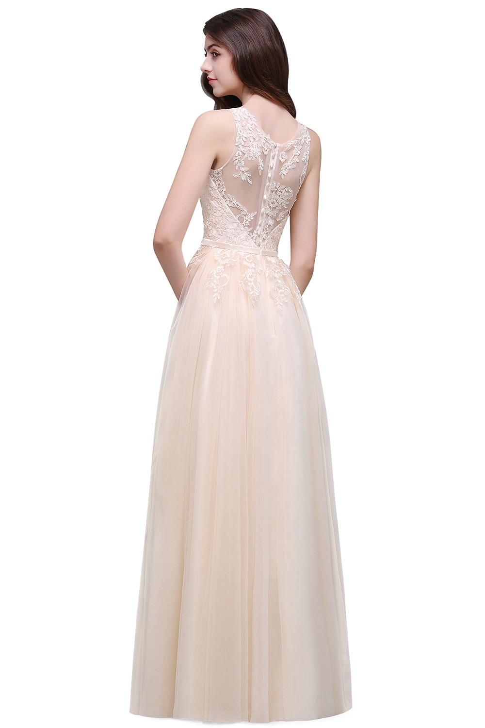 ATHENA | A-line Floor-Length Tulle Prom Dress With Lace-newarrivaldress