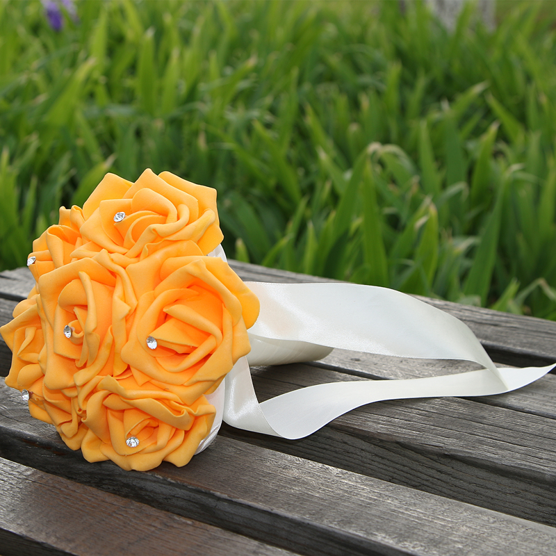Simple Silk Rose wedding Bouquet in Multiple Colors-newarrivaldress
