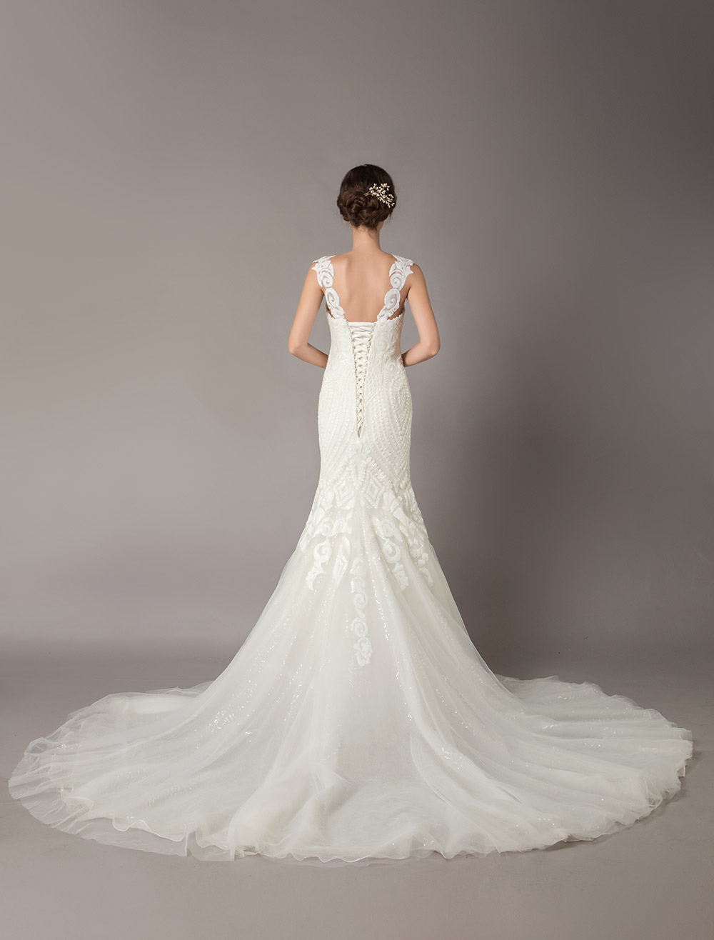 Mermaid-Wedding-Dresses-Luxury-Straps-Sequin-Lace-Tulle-Chapel-Train-Bridal-Gowns-newarrivaldress