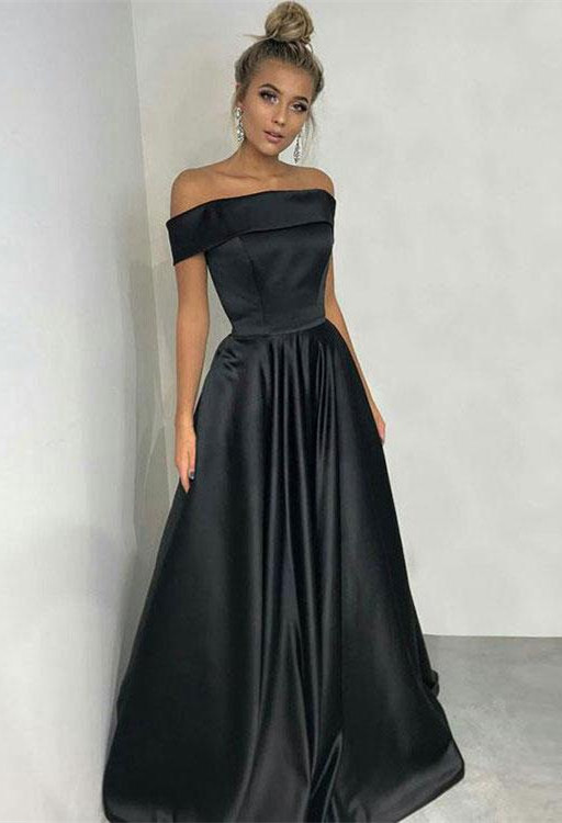 Sexy Black Off-the-Shoulder LongProm Dress Online-newarrivaldress
