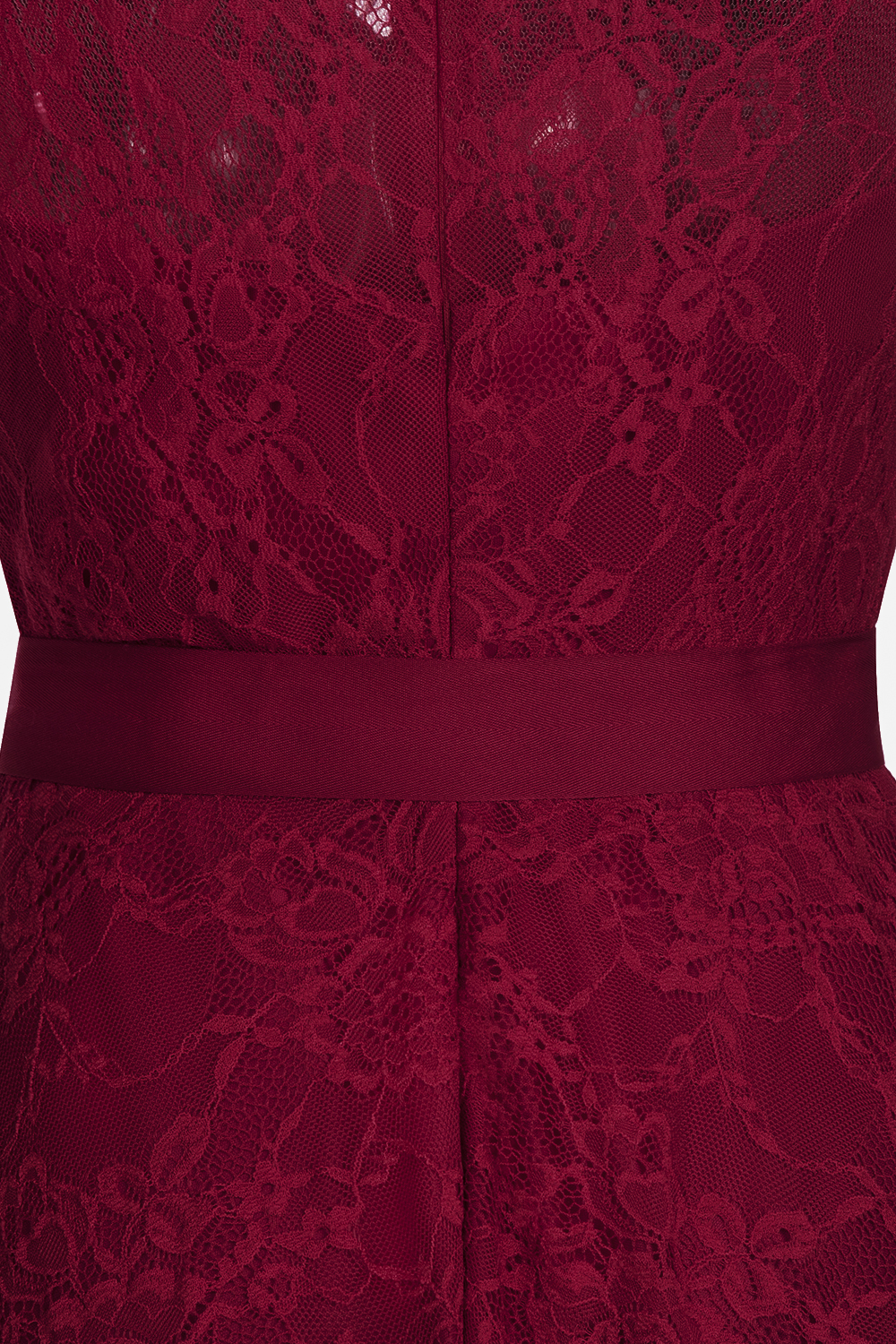 A-line Sleeveless Burgundy Lace Dresses with Bow-newarrivaldress