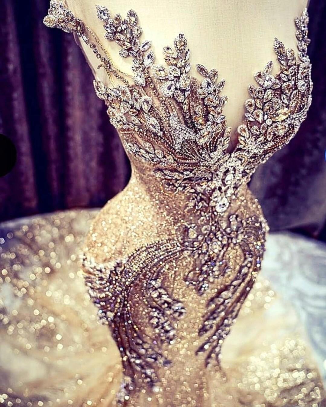 Stunning Off the Shoulder Crystals Mermaid Evening Dress Glitter Sequins Party Dress-newarrivaldress