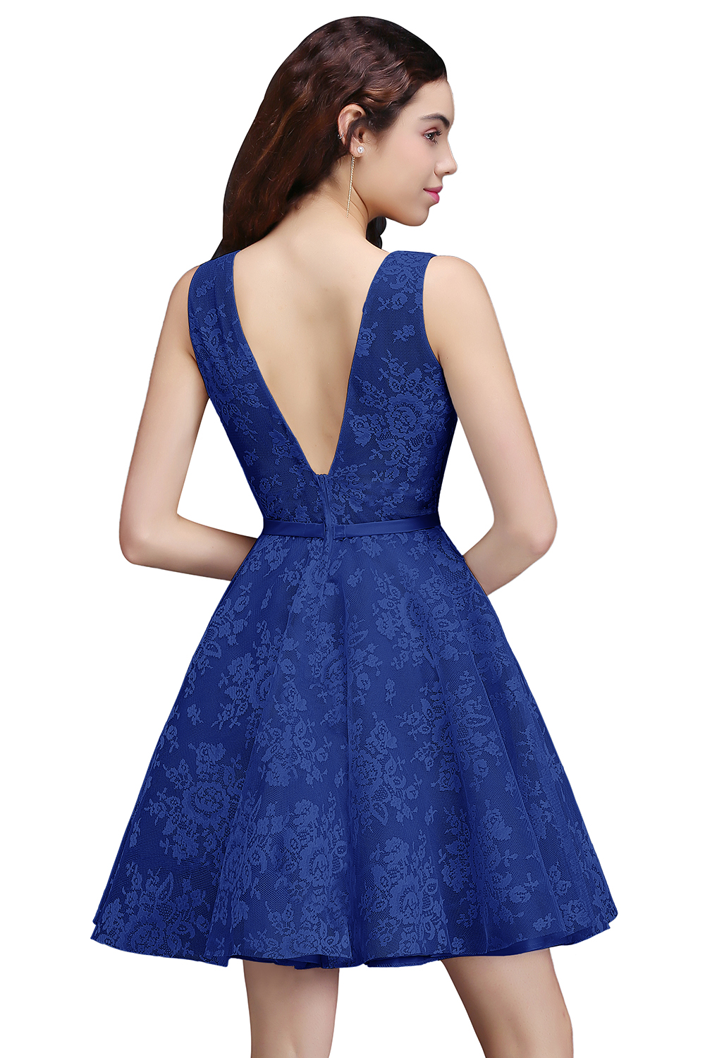 ALEAH | A Line Strtaps Lace Cocktail Homecoming Dresses With Sash-newarrivaldress