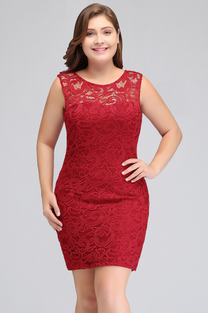 ARYA | Sheath Scoop Black Lace Homecoming Dresses-newarrivaldress