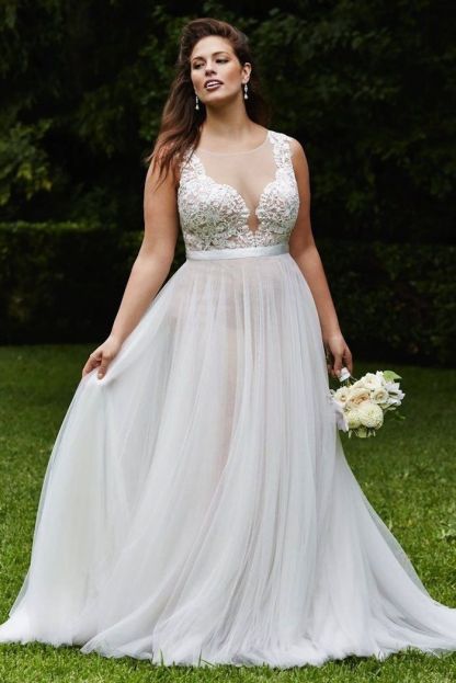 Sleeveless Sexy Court Train Lace Bridal Gowns | Sexy Tulle Scoop Wedding Dresses-newarrivaldress