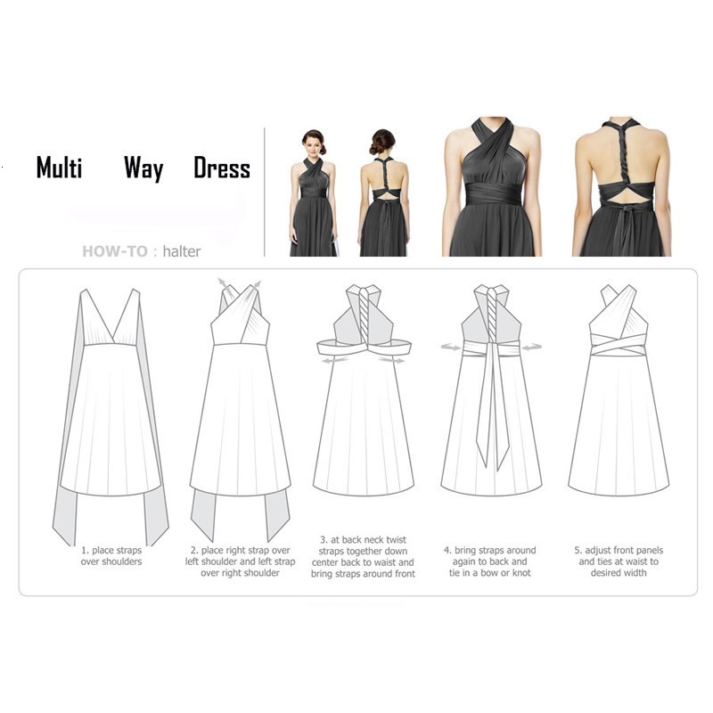 Convertible Dress Bridesmaid Dress Multi-way Twist Wrap Dress-newarrivaldress