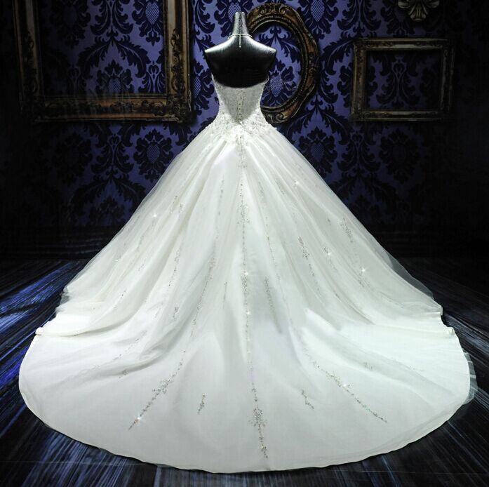 New Ball Gown Crystals Princess Wedding Dresses Sweetheart Neck -up Back Luxury Wedding Gowns-newarrivaldress