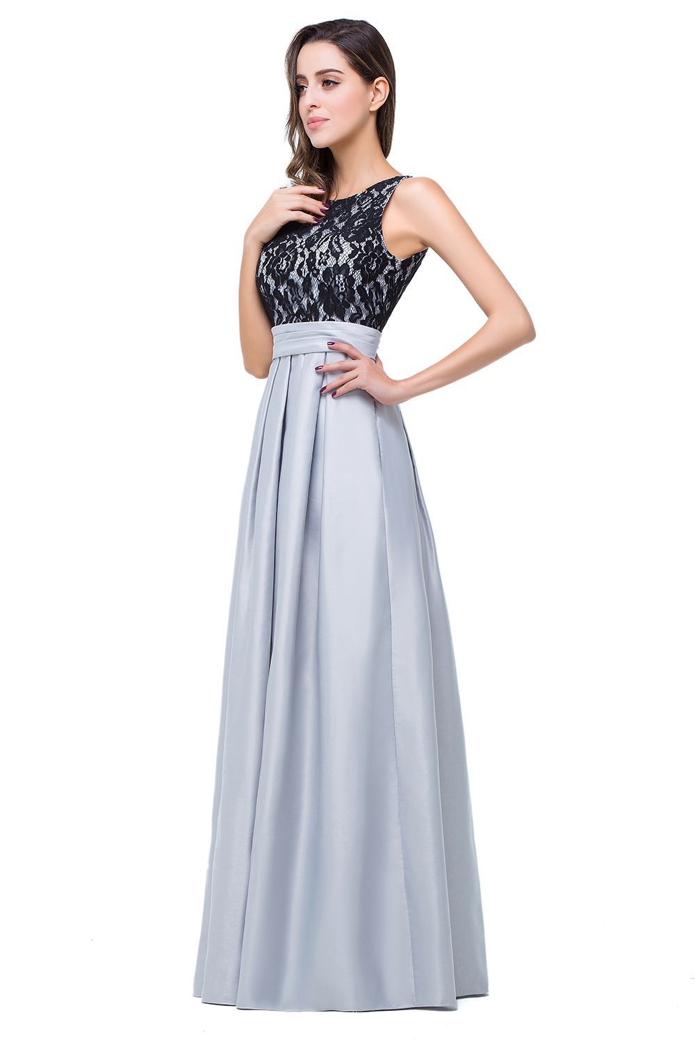 ELLIE | A-line Floor-length Crew Chiffon Lace Bridesmaid Dresses-newarrivaldress