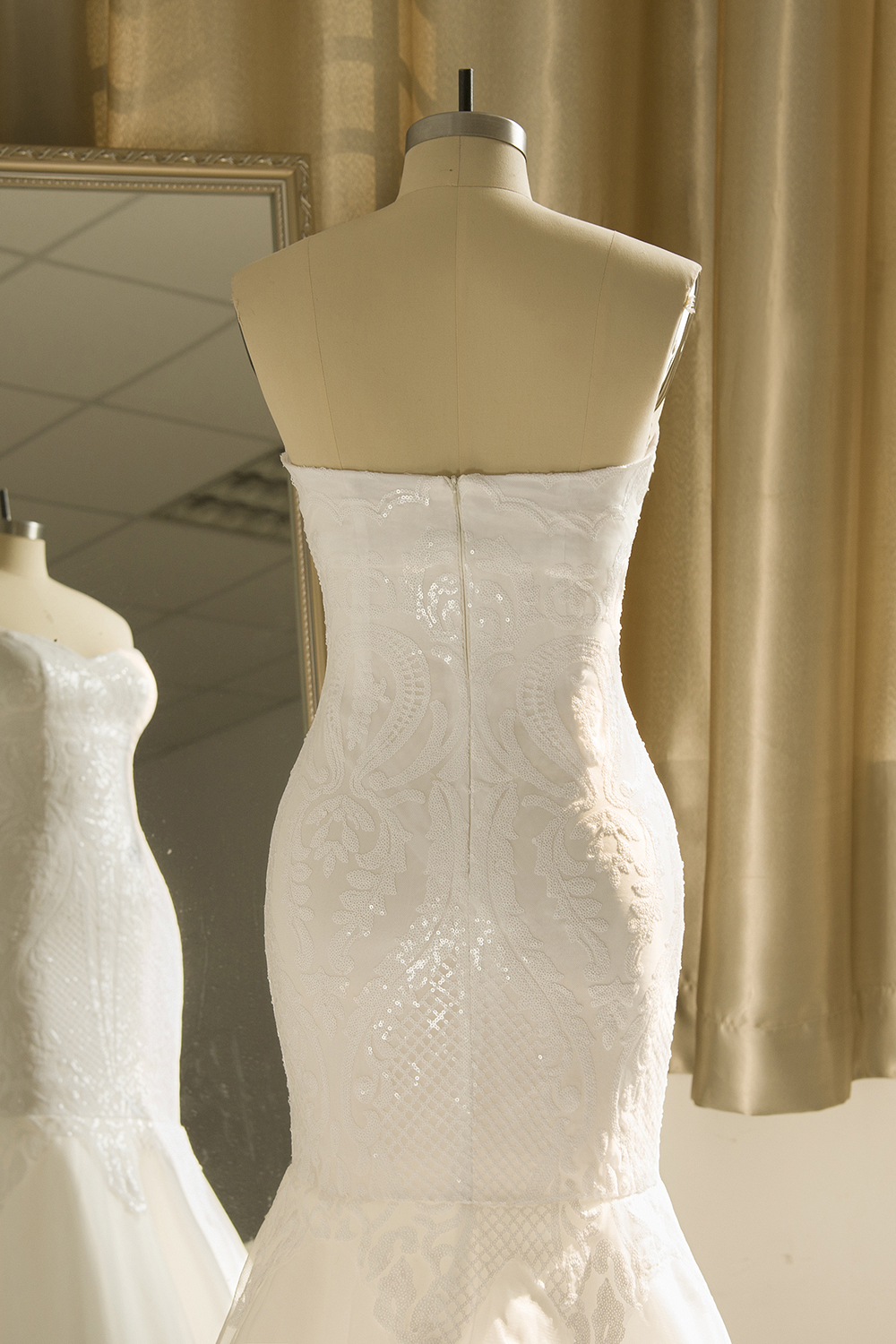 Sweetheart White Shiny Sequins Mermaid Prom Dress Backless Long Evening Gown-newarrivaldress