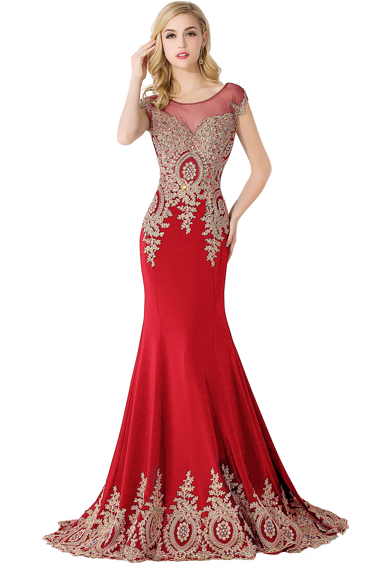 ABIGAIL | Mermaid Court Train Chiffon Evening Dress with Appliques-newarrivaldress