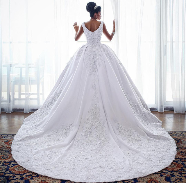 Glamorous Straps Lace Wedding Dresses | 2021 Sleeveless Puffy Ball Bridal Gowns-newarrivaldress