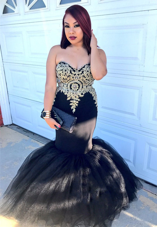 Sweetheart Lace Prom Dress |Mermaid Tulle Evening Gowns-newarrivaldress