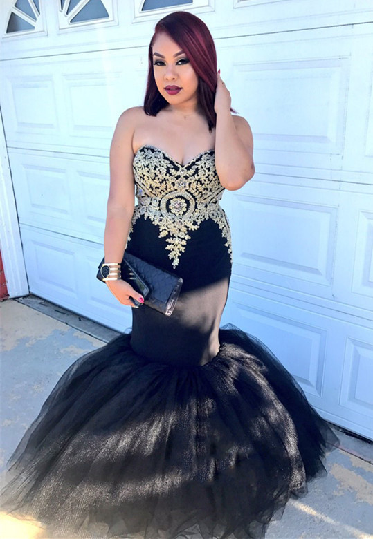 Sweetheart Lace Prom Dress |Mermaid Tulle Evening Gowns-newarrivaldress