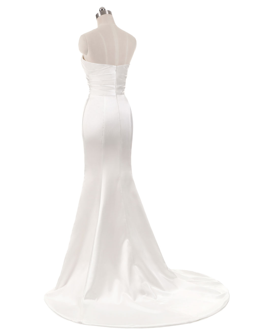 Ivory Wedding Dresses Strapless Mermaid Evening Dresses V Neck Sleeveless Split Beach Bridal Gown With Court Train-newarrivaldress