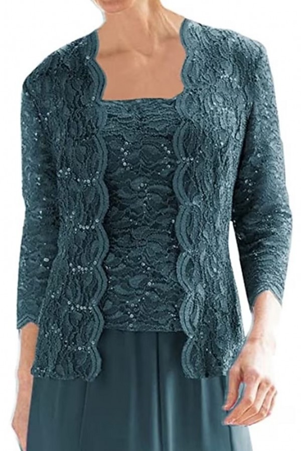 Long Sleeves Mother of the Bride Dress With Lace 3 Piece Outfit for Wedding Guest-newarrivaldress