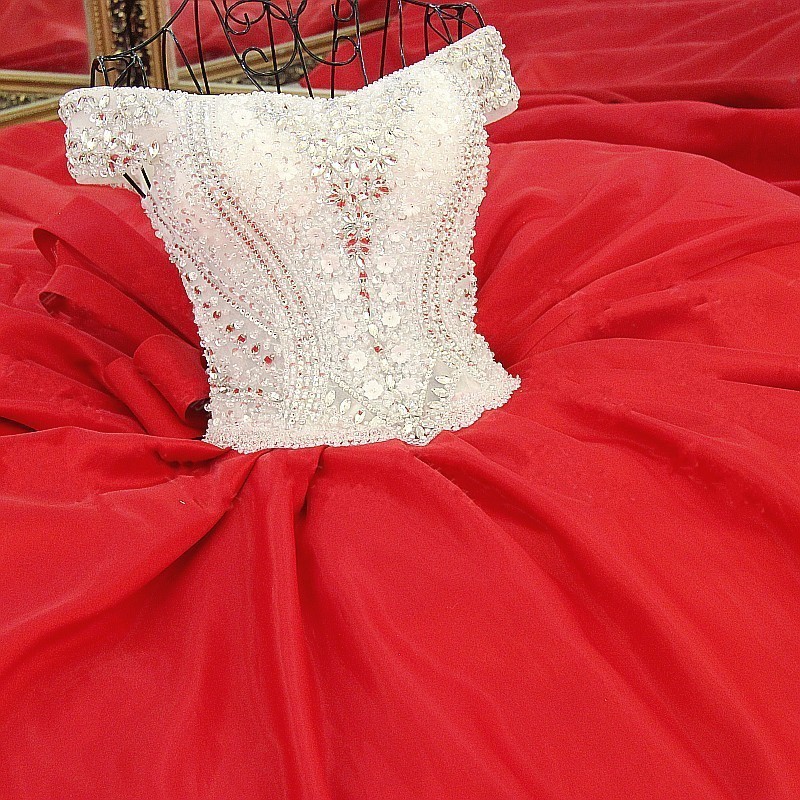 Popular Lace-up Appliques V-Neck Off-the-shoulder Ball Gown Evening Dress-newarrivaldress