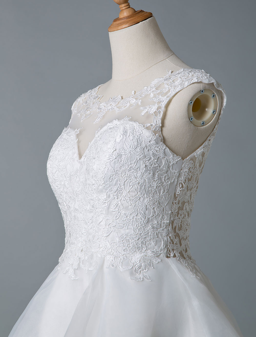 Wedding Dresses 2021 A Line Jewel Neck Sleeveless Natural Waist Tulle Short Bridal Dress-newarrivaldress
