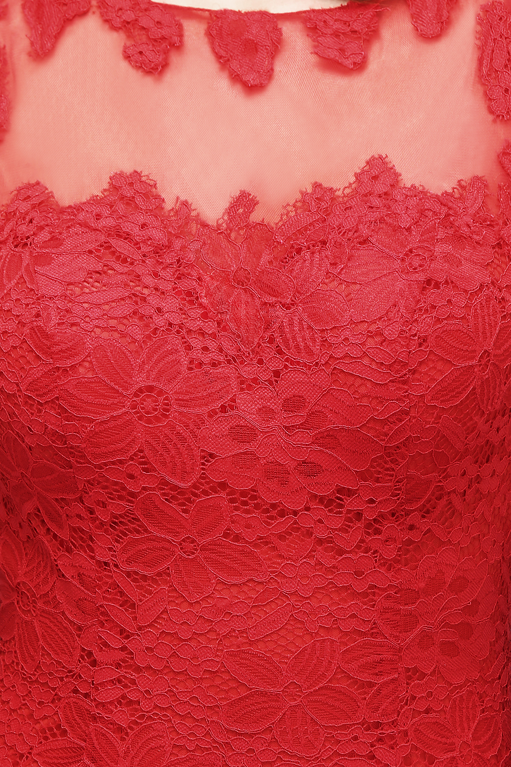 VANESSA | Mermaid Floor Length Illusion Neckline Sleeveless Tulle Lace Prom Dresses-newarrivaldress