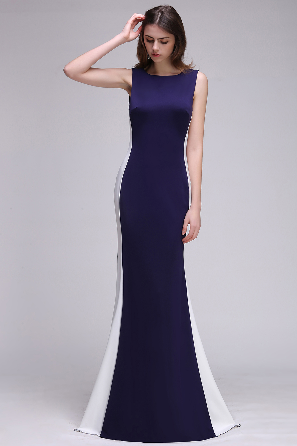 CAMILA | Mermaid Long Dark Navy Simple Prom Gowns-newarrivaldress