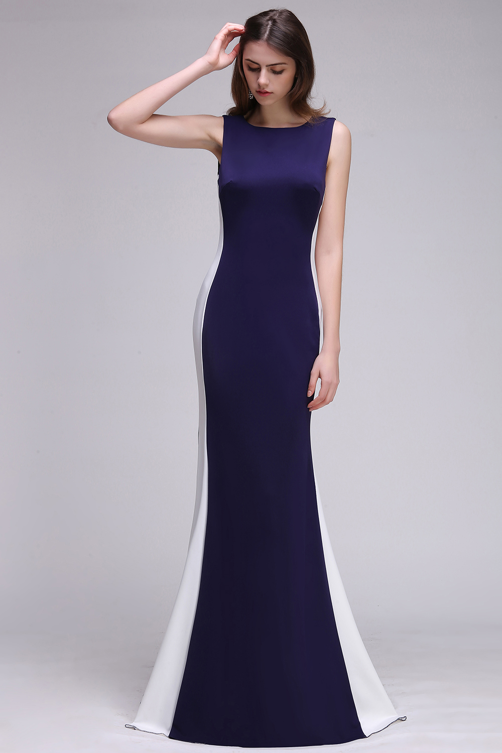 CAMILA | Mermaid Long Dark Navy Simple Prom Gowns-newarrivaldress