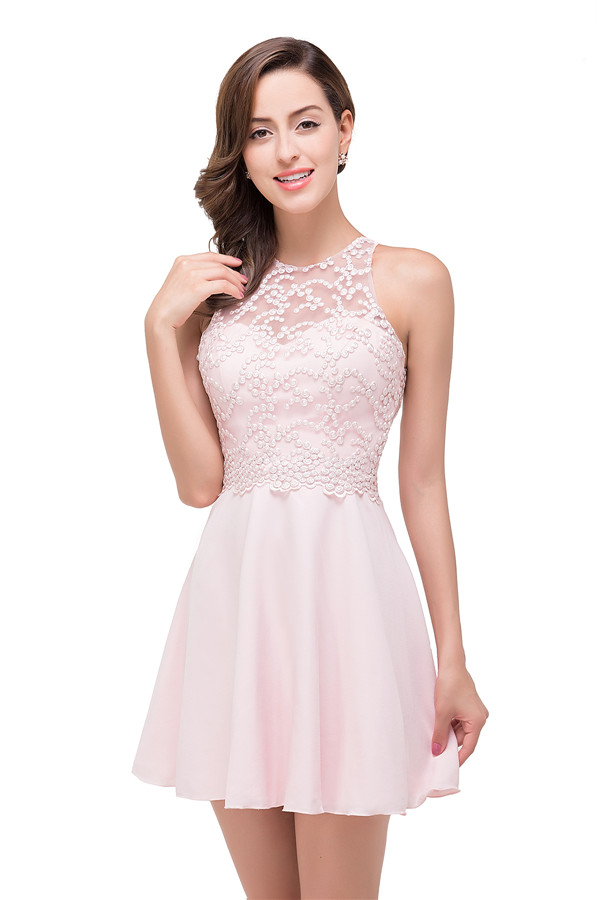HARMONI | Cute A-line Crew Mini Bridesmaid Dresses With Applique-newarrivaldress