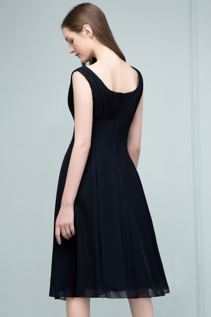 SUZANNE | A-line Tea Length Sleeveless Ruffled Chiffon Bridesmaid Dresses-newarrivaldress