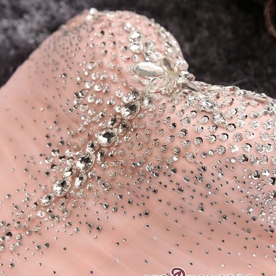 Pink Sweetheart Neck Crystals Custom Made A-line Elegant Sexy Short Homecoming Dresses-newarrivaldress