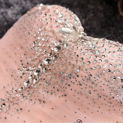 Pink Sweetheart Neck Crystals Custom Made A-line Elegant Sexy Short Homecoming Dresses-newarrivaldress