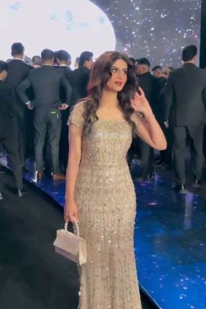 Glitter Short Sleeves Sequins Sheath Evening Dresses Floor Length