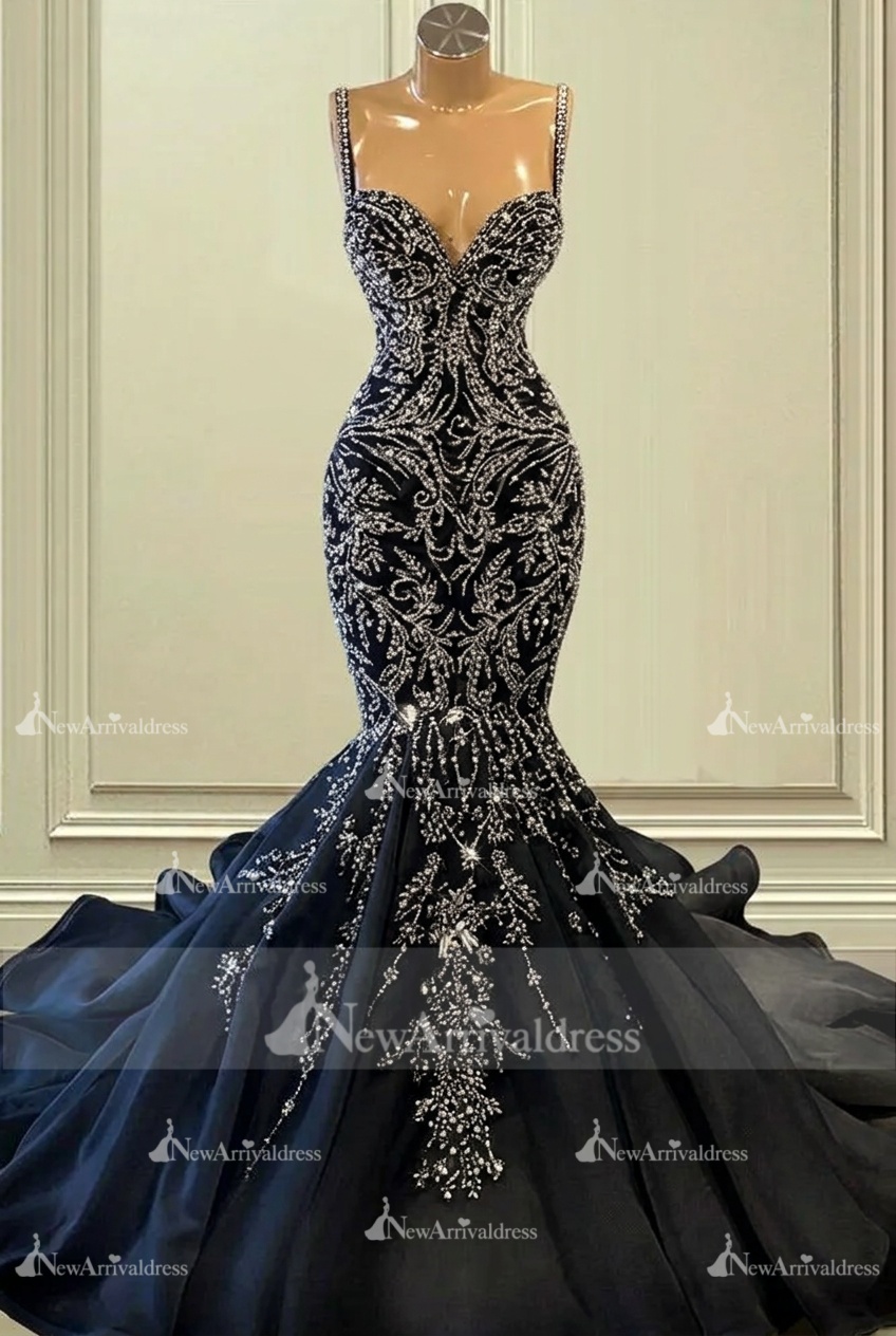 Gorgeous Sweetheart Mermaid Bridal Gown Straps Beads Long Wedding Dress
