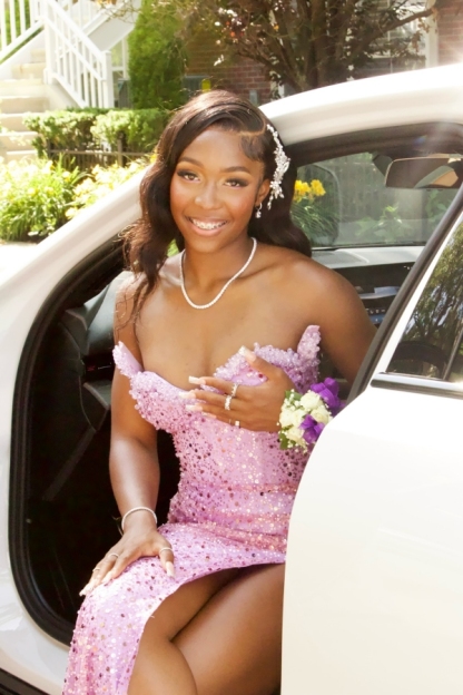 Sexy Strapless Sequins Mermaid Prom Dress with High Split