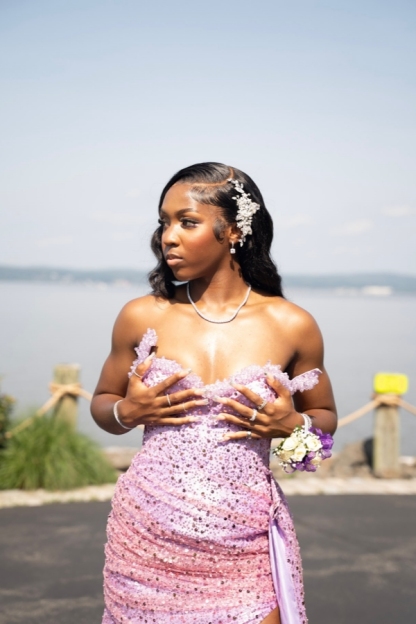 Sexy Strapless Sequins Mermaid Prom Dress with High Split