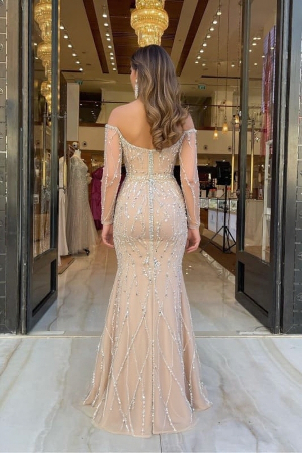 Dazzling Beaded Mermaid Sequins Floor-Length Prom Dress